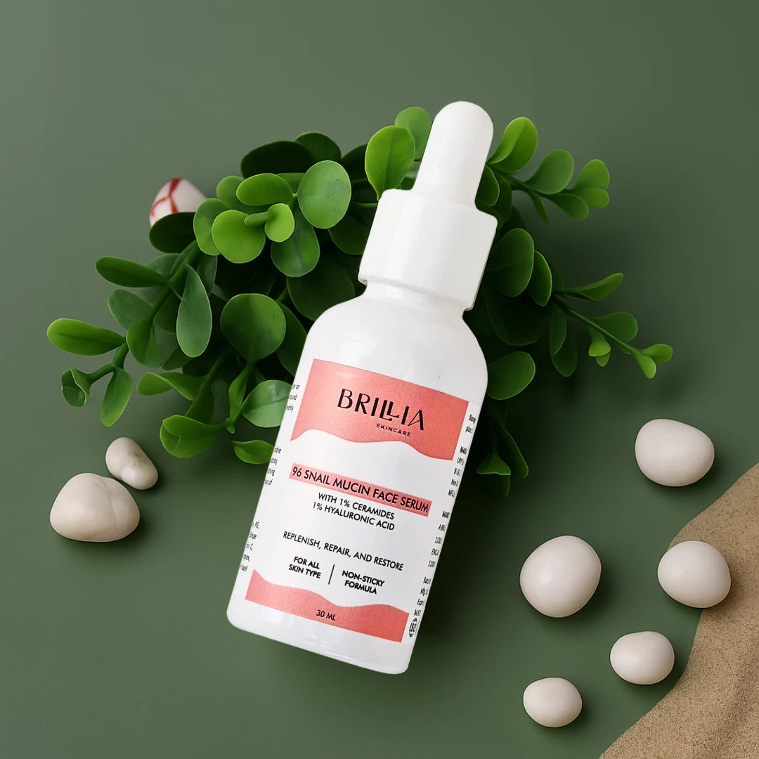 Snail Mucin 96% With Hyaluronic Acid and Ceramides Face Serum – Intense Hydration, Skin Repair, Anti-Aging & Barrier Restoration – For Dry, Sensitive & Damaged Skin | Korean Skincare -(30ml)