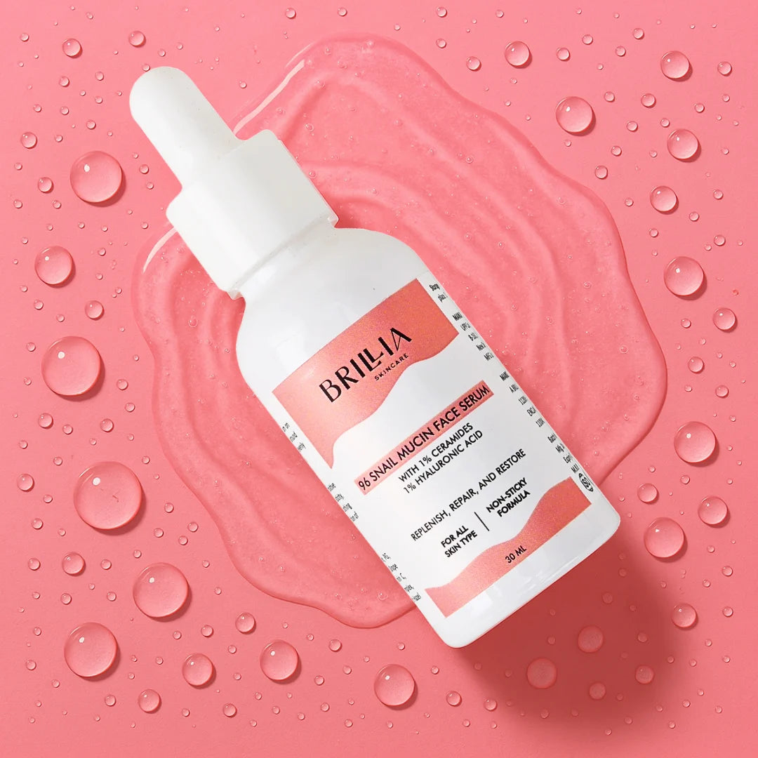 Snail Mucin 96% With Hyaluronic Acid and Ceramides Face Serum – Intense Hydration, Skin Repair, Anti-Aging & Barrier Restoration – For Dry, Sensitive & Damaged Skin | Korean Skincare -(30ml)